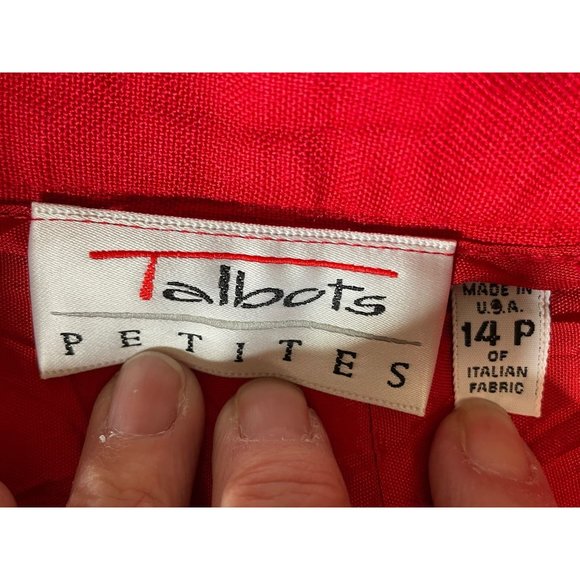 Talbots Vintage USA 14 Petite Red Linen Blend Cuffed Shorts - Picture 3 of 4